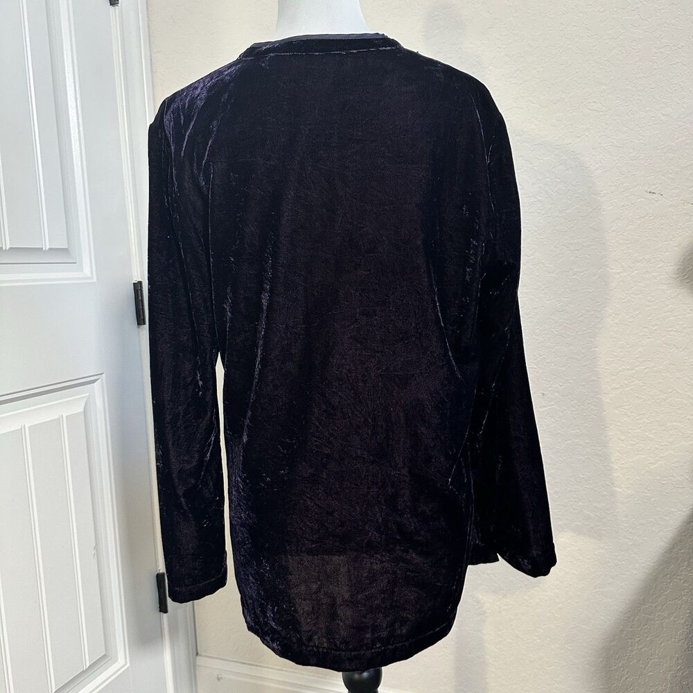 Chicos tunic Women 1 Purple Romance Velvet beaded whimsigoth Witchy Fairy Stevie - Picture 4 of 8